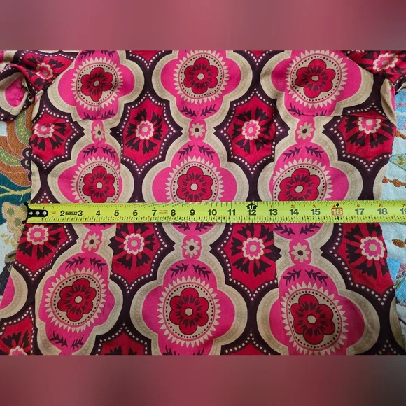 Ann Taylor Patterned Red and Pink Midi Dress - Picture 8 of 11